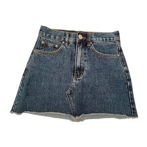 Glassons Cut Off Mini Denim Jean Skirt Size 24 Women’s